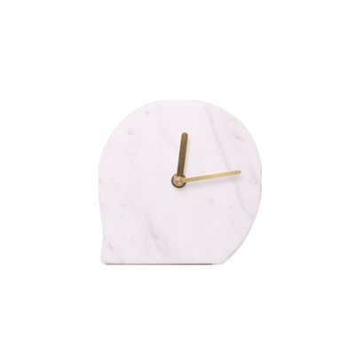 BLISS VIE TABLE MARBLE CLOCK-WHITE