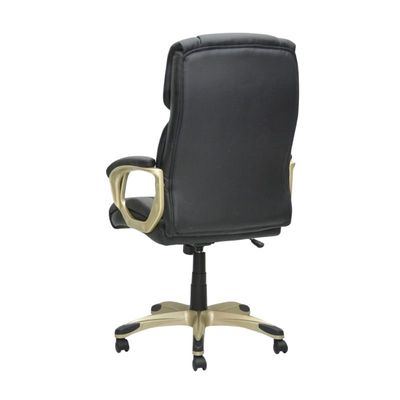 High Back Office Chair with Adjustable Arms, PU Bonded Leather Computer Executive Chairs Big and Tall Swivel Ergonomic Adjustable Tilt Angle, Wide Thick Seat,  BLACK