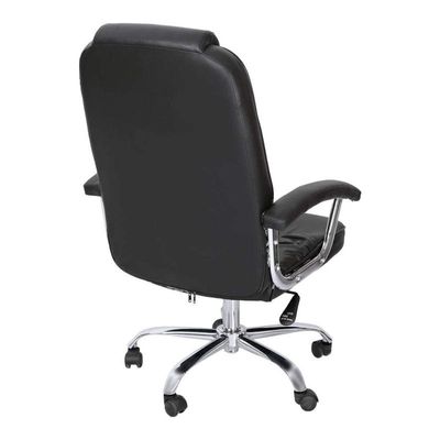 Office Chair High Back Computer Chair Desk Chair, PU Leather Adjustable Height Modern Executive Swivel Task Chair with Padded Armrests and Lumbar Support Black