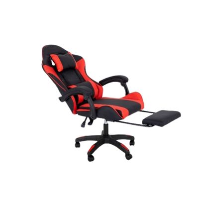 Racing Gaming Chair, Adjustable Office Chair With Footrest, Ergonomic Design, Computer Chair, Desk Chair Tilt Mechanism, Headrest, Lumbar Support, 150 Kg Weight Capacity, Black And Red