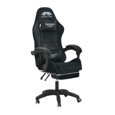 Racing Gaming Chair, Adjustable Office Chair With Footrest, Ergonomic Design, Computer Chair, Desk Chair Tilt Mechanism, Headrest, Lumbar Support, 150 Kg Weight Capacity, BLACK