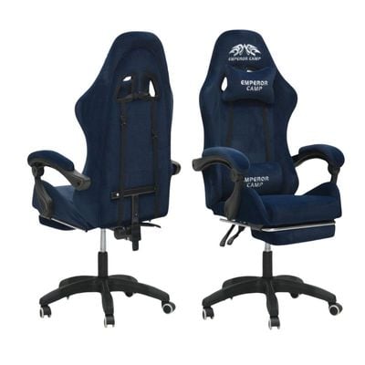 Racing Gaming Chair, Adjustable Office Chair With Footrest, Ergonomic Design, Computer Chair, Desk Chair Tilt Mechanism, Headrest, Lumbar Support, 150 Kg Weight Capacity, BLUE