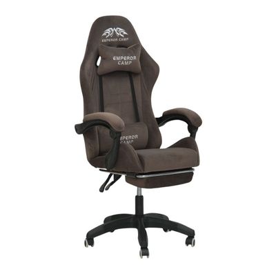 Racing Gaming Chair, Adjustable Office Chair With Footrest, Ergonomic Design, Computer Chair, Desk Chair Tilt Mechanism, Headrest, Lumbar Support, 150 Kg Weight Capacity, BROWN