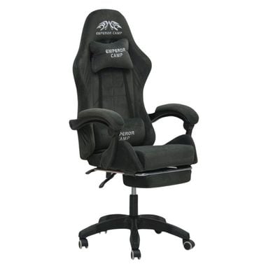 Racing Gaming Chair, Adjustable Office Chair With Footrest, Ergonomic Design, Computer Chair, Desk Chair Tilt Mechanism, Headrest, Lumbar Support, 150 Kg Weight Capacity, GREY
