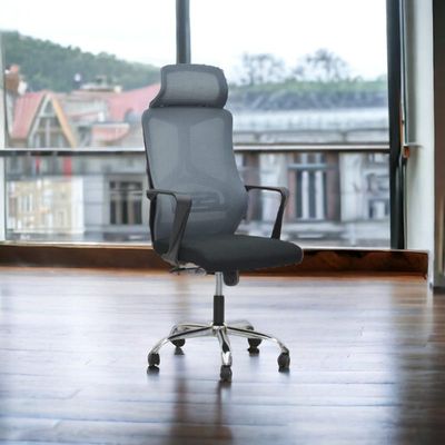 Ergonomic Office Chair with Headrest and Lumbar Support Desk Chair Computer Chair, Gaming Chair High Back Executive Swivel Chair, Grey