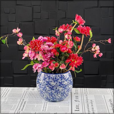 Yatai Ceramic Vases for Flower Arrangements and Other Decorations | Modern Ceramic Vases for Home Decor (blue5)