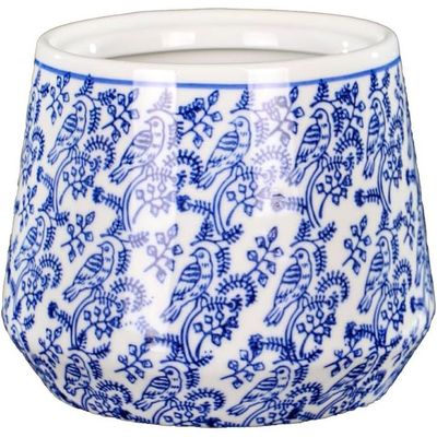 Yatai Ceramic Vases for Flower Filling and Arrangements | Ceramic Modern Printed Vases | Show Case Vases | Home Dining Table Bedroom Office Decoration Vases (blue1)