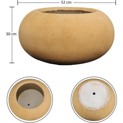 Yatai Brown Round Concrete Vase for indoor and Outdor Uses | Round Shape Modern Vases | Flowers or Succulant Pots (Brown)