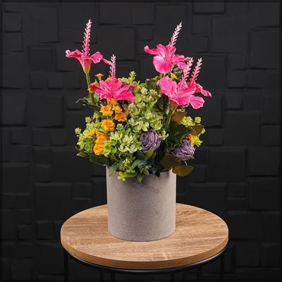 Yatai Flower Arrangement Vases with Elegant Contemporary Style | Mixed Colors Ceramic and Plastic Vases for Beautifull Flower Arrangements | Showcase Vases (3, grey6)