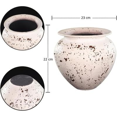 Yatai Decorative Table-top Metal Vases for Home Wedding Hotel Decorations | Metal Vases for Flower Arrangements and Decorations (White5)