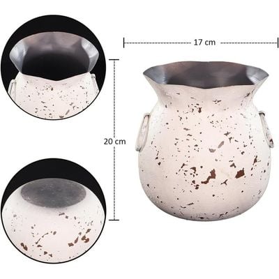 Yatai Decorative Table-top Metal Vases for Home Wedding Hotel Decorations | Metal Vases for Flower Arrangements and Decorations (White4)