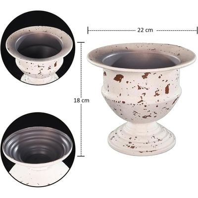 Yatai Decorative Table-top Metal Vases for Home Wedding Hotel Decorations | Metal Vases for Flower Arrangements and Decorations (White6)