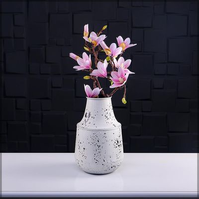 Yatai Decorative Table-top Metal Vases for Home Wedding Hotel Decorations | Metal Vases for Flower Arrangements and Decorations (White2)