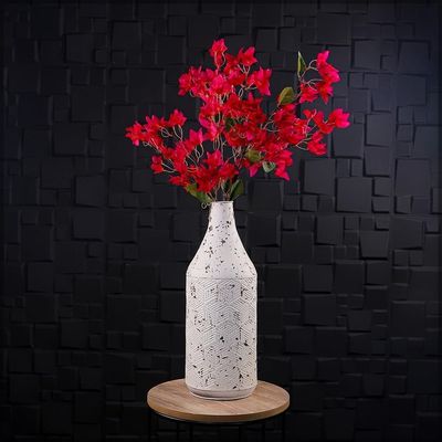 Yatai Vintage Look Metal Vases for Home Wedding Decorations - Metal Vases for Flower Arrangement and Balcony Livingroom Decorations (White2)
