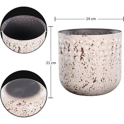 Yatai Decorative Table-top Metal Vases for Home Wedding Hotel Decorations | Metal Vases for Flower Arrangements and Decorations (White3)