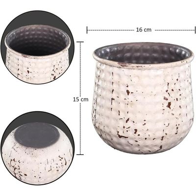 Yatai Decorative Table-top Metal Vases for Home Wedding Hotel Decorations | Metal Vases for Flower Arrangements and Decorations (White1)