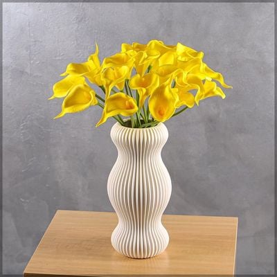 Yatai Textured Vases for Flower Arrangements, Ceramis Vases Collection for Beautiful Decorations, Off White Color Vases withou Drainage Hole (White2)