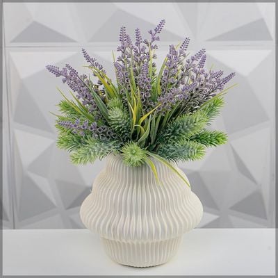 Yatai Textured Vases for Flower Arrangements, Ceramis Vases Collection for Beautiful Decorations, Off White Color Vases withou Drainage Hole (white7)