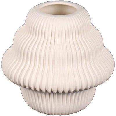 Yatai Textured Vases for Flower Arrangements, Ceramis Vases Collection for Beautiful Decorations, Off White Color Vases withou Drainage Hole (white7)