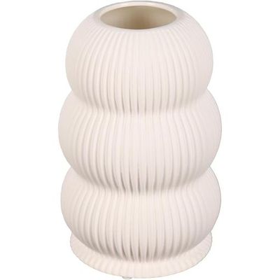 Yatai Textured Vases for Flower Arrangements, Ceramis Vases Collection for Beautiful Decorations, Off White Color Vases withou Drainage Hole (White1)