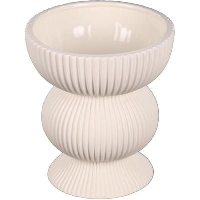 Yatai Textured Vases for Flower Arrangements, Ceramis Vases Collection for Beautiful Decorations, Off White Color Vases withou Drainage Hole (White5)