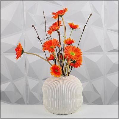 Yatai Textured Vases for Flower Arrangements, Ceramis Vases Collection for Beautiful Decorations, Off White Color Vases withou Drainage Hole (white6)