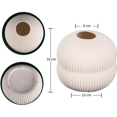 Yatai Textured Vases for Flower Arrangements, Ceramis Vases Collection for Beautiful Decorations, Off White Color Vases withou Drainage Hole (white6)