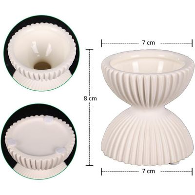 Yatai Textured Vases for Flower Arrangements, Ceramis Vases Collection for Beautiful Decorations, Off White Color Vases withou Drainage Hole (white13)
