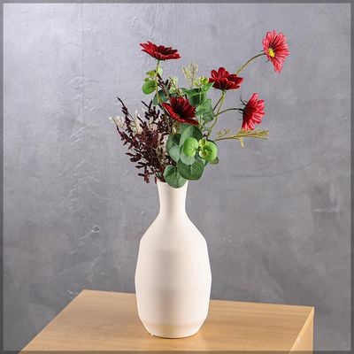 Yatai Textured Vases for Flower Arrangements, Ceramis Vases Collection for Beautiful Decorations, Off White Color Vases withou Drainage Hole (white9)