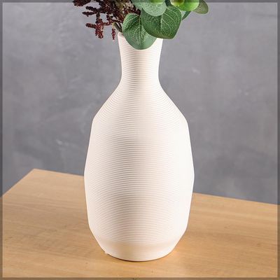 Yatai Textured Vases for Flower Arrangements, Ceramis Vases Collection for Beautiful Decorations, Off White Color Vases withou Drainage Hole (white9)