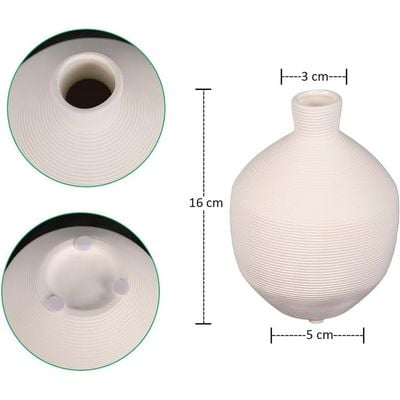 Yatai Textured Vases for Flower Arrangements, Ceramis Vases Collection for Beautiful Decorations, Off White Color Vases withou Drainage Hole (white8)