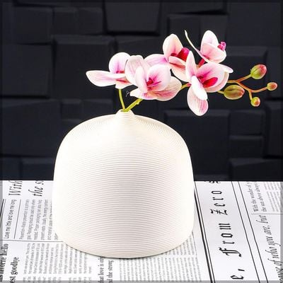 Yatai Ceramic White Color Vasses with Full Flower Arrangeents | Elegant Flower Vase Set | Home Decor, Gifting Vases | Showcase Vases (white23)