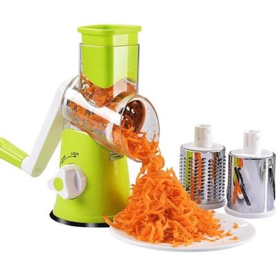 Handheld Rotary Slicers for Vegetables Cheese Grater Shredder Veggie Slicer Chopper 3 Stainless Steel Round Graters Spiralizer BPA Free