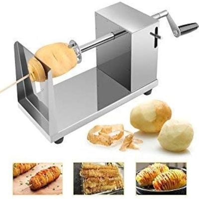 Manual Stainless Steel Twisted Potato Slicer Spiral Vegetable Cutter French Fry