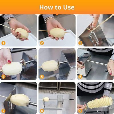 Manual Stainless Steel Twisted Potato Slicer Spiral Vegetable Cutter French Fry