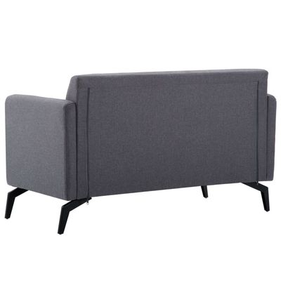 2-Seater Sofa Fabric Upholstery 115x60x67 cm Dark Grey