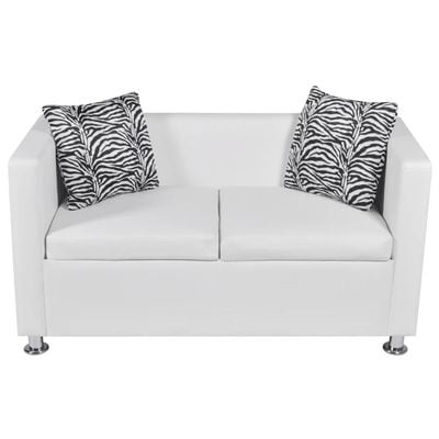 Sofa 2-Seater Artificial Leather White