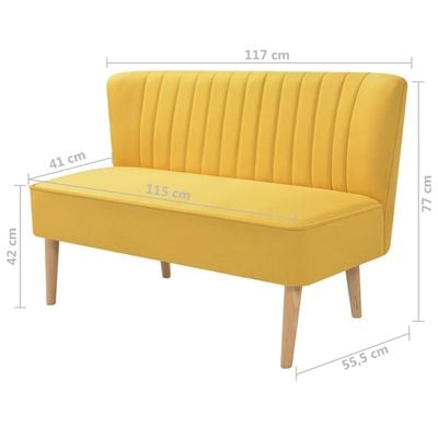 Sofa Fabric 117x55.5x77 cm Yellow