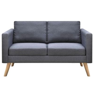 Sofa 2-Seater Fabric Dark Grey