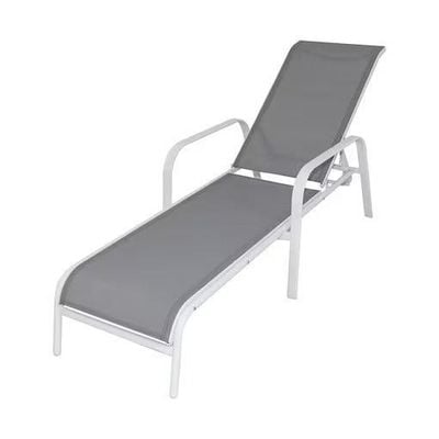 Wooden Twist Aluminum Adjustable Sunbed Elegant Poolside Lounger for Relaxation