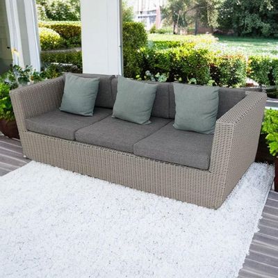 Wooden Twist Terrace Rattan Outdoor Garden Pito 3+2+1 with 1 Table - Stylish Patio Furniture Set for Outdoor Relaxation