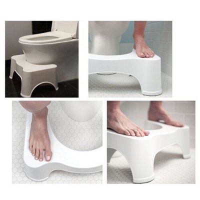 Toliet Seat Plastic Squat Potty Step Stool for Western Toilet, Anti-Slip Bathroom Scientific Angle, Comfortable Foot Rest Toilet Stool
