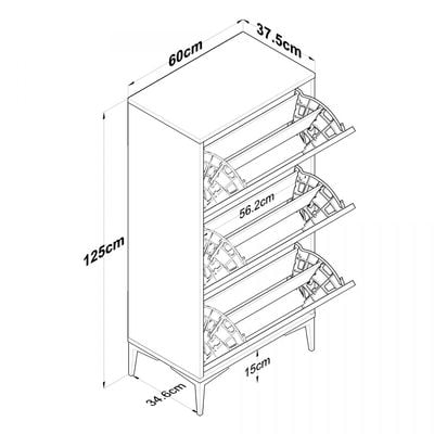 Home Canvas Otto Shoe Cabinet Walnut and White