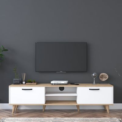 Home Canvas Capri TV Stand S - Walnut White