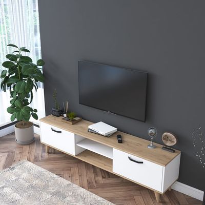 Home Canvas Capri TV Stand S - Walnut White