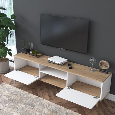 Home Canvas Capri TV Stand S - Walnut White