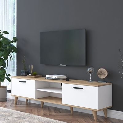 Home Canvas Capri TV Stand S - Walnut White