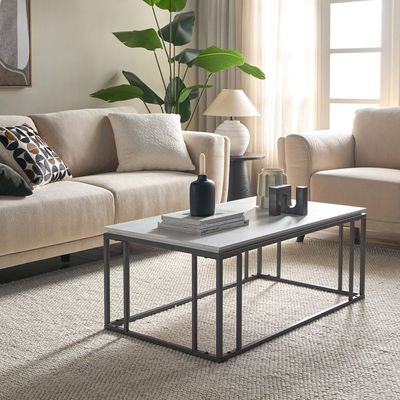 HC Home Canvas Denza Coffee Table Meta frame Stone finish