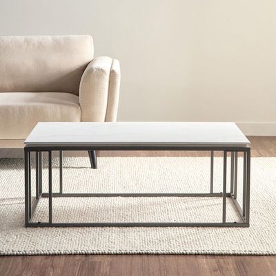 HC Home Canvas Denza Coffee Table Meta frame Stone finish