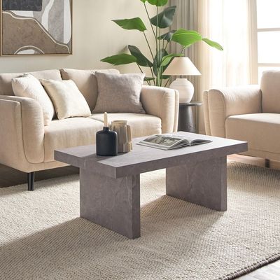 Home Canvas Galano Coffee Table Marble Finish Laminated Gray